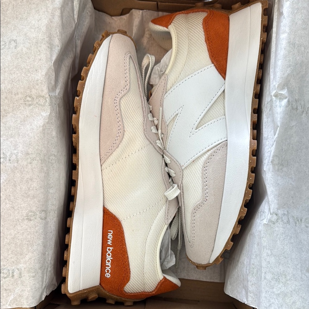 New Balance Beige and Rust Sneakers